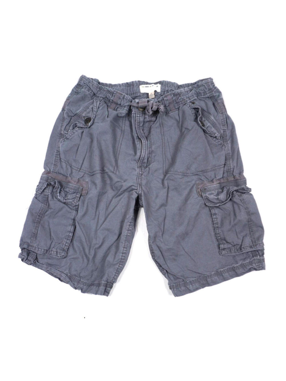Triple Five Soul Cargo Shorts Men 32 Gray Y2K Skater Utility Military Streetwear